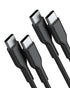 USB C to USB C Cable (2 Pack, 6ft, 60W/3A) Fast Charging for iPhone 15 Pro Max, iPad Mini 6, MacBook Pro, Samsung