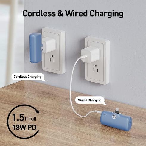 iWALK USB-C Portable Charger Mini 20W 4800mAh Wireless Power Bank for iPhone 15, iPad, AirPods, Samsung, Android