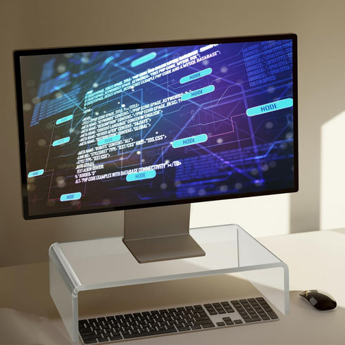 Jetec 2 Pcs Clear Acrylic Monitor Stand, Desktop Video Riser for Laptop, TV, Computer Screen, Teacher's Day Supplies