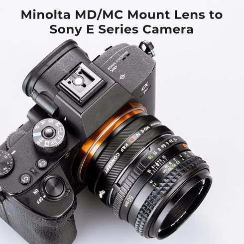 K&F Concept Lens Mount Adapter MD-NEX IV for Minolta Rokkor Lens and Sony E Mount Camera Body