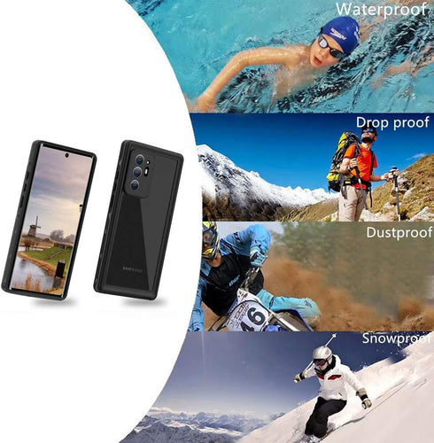 Compatible Waterproof Case for Note 20 Ultra, IP68 Underwater Shockproof Cover with Built-in Screen Protector