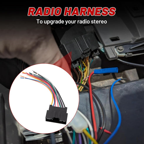 2014-2019, 2013-2018, 2013-2017 RED WOLF Car Stereo Wiring Harness Compatible with Ford Transit Fiesta Focus - Install