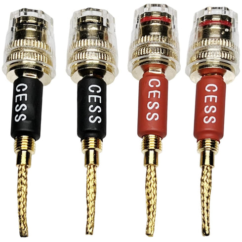 CESS-220 Pin Banana Plug to 4mm Female Banana Jack, 4 Pack, Braided-Type