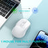 ZVYUE Wireless Bluetooth Mouse for Mac, Silent Mouse with Dual Mode Switch, Bluetooth 5.2/3.0, White