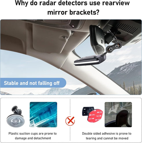 Radar Mount Mirror Mount Bracket | for Escort MAX, MAX2, Older (2015-2019) MAX 360 Radar Detector (Not for 2020 Max360