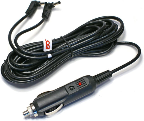 EDO Tech Car Charger Adapter Power Cord & Audio Video Av Cable for Sylvania Dual Screen Portable DVD Player Sdvd7750 Sdvd8737 Sdvd8738 Sdvd8747 Sdvd9957 Sdvd1037