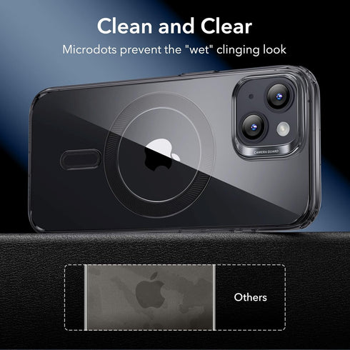 ESR iPhone 14 Case & iPhone 13 Case, Clear Black, Military-Grade Protection, MagSafe Compatible, Zero Series, Resists