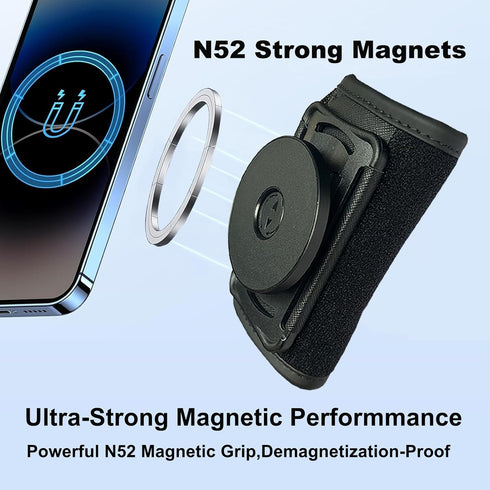 EZHIZHEYU Backpack Magnetic Cellphone Holder For Strap - Phone Shoulder Strap Clamp Mount with Phone Protected Lanyard