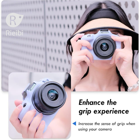 Rieibi Soft Silicone Case for Canon EOS R50 Camera, Lightweight Protective Case, Purple