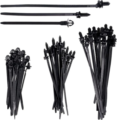Push Mount Wire Ties, Snap in Zip Tie Automotive Clips Nylon Wire Harness Clips 150pcs