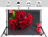 KeyWork 4x4ft Red Rose Bouquet Backdrop Fresh Bloom Petal Photography Background for Valentine's Day Gift Party