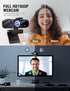 GOZVRPU 1080P Streaming-Black-1 HD Webcam with Built-in Microphone, Rotatable Tripod, Wide-Angle Lens,Privacy Cover