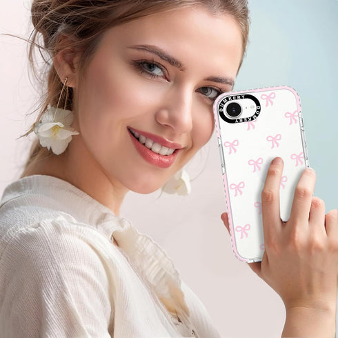 Dumkery 16e, Cute Phone Case Compatible with iPhone Bows Girly Aesthetic Pattern, Soft TPU Shockproof Bumper Cases