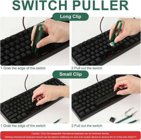 Set of 5pcs Keyboard Cleaning Tools, Keycap Remover, Key Switch Puller Kit with Keycap Tweezers for Mechanical Keyboards