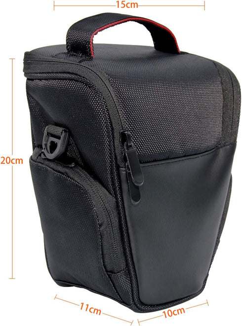 FOSOTO DSLR Camera Case Nylon Holster Bag Compatible for Nikon D3300 D3400 D3500 D5300 D5600 B700, Canon EOS Rebel XT