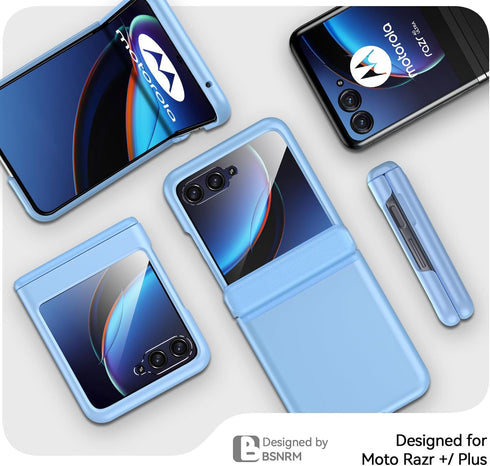Shop Motorola Razr Plus Case 2023 - Ultra Thin Matte PC, Built-in Screen Protector, Magnetic Hinge Protection (Sky Blue)