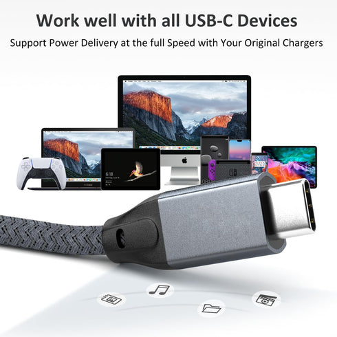 UseBean 100W USB C to USB C Cable 3.3FT (2 Pack) - 4K Video, 20Gbps Data, Fast Charging for iPhone 15, MacBook, Galaxy