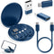 Micro USB Charging Cable with USB Adapter, Lightning to USB C Adapter, Multi Charging Cable Storage Box with SIM Card