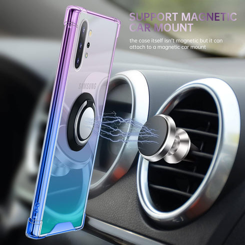 Ring Holder Series for Samsung Galaxy Note 10 Plus Case, Clear Protective Cover with Magnetic Car Phone Mount Support
