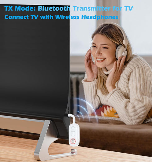 KAIY Bluetooth Car Adapter, Handsfree Call Music Bluetooth Transmitter for TV/PC, Receiver for Airplane Headphones