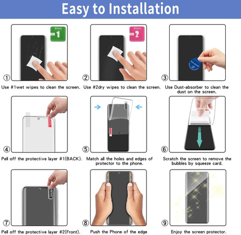 HPTech 2-Pack Screen Protector for Samsung Galaxy Note 20 Ultra, Full Coverage PET Film, HD Clear, Bubble Free