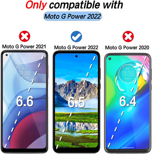 HPTech (2 Pack) Screen Protector Designed for Motorola Moto G Power 2022 Tempered Glass, 9H Hardness, Anti Scratch, Bubble Free, Easy to Install