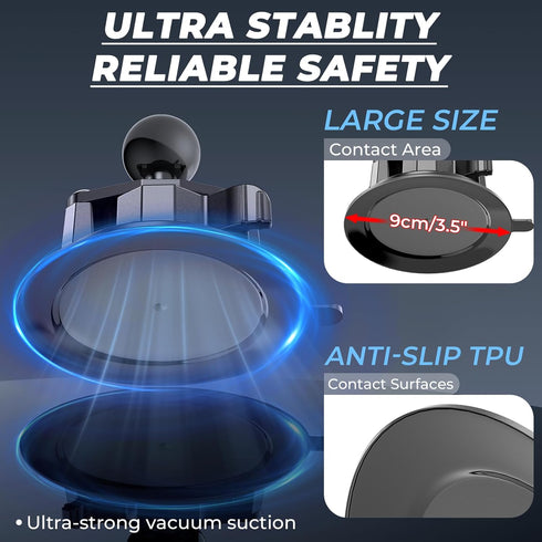 VAZESWIN 1" 3.5" 1" Insta360 Ball Twist-Lock Suction Cup Mount, Large Suction Cup Base for Vehicle Windshields