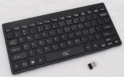 SR Mini Keyboard, 2.4G Wireless Thin Light 78 Keys USB Multimedia Small for PC Computer Laptop (Black)