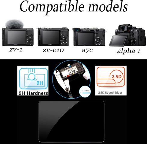 PCTC Screen Protector for Sony alpha 1 a7II A7III a7SII a7SIII a7RII a7RIII a7RIV RX100 Series, 3 Packs