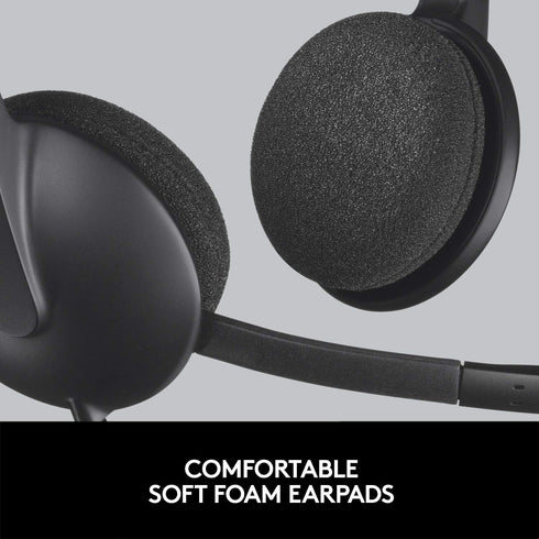 Logitech H340 USB Headset - Stereo USB for Windows & Mac, Black - Perfect for clear audio and comfort.