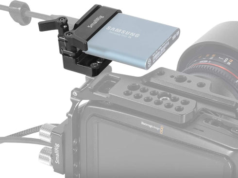 SMALLRIG Mount Bracket SSD Holder for Samsung T5 SSD, Compatible with BMPCC 4K & 6K and Z CAM (New Version) – 2245B