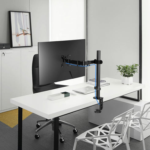 Pholiten Single Monitor Arm, Single Monitor Desk Mount, Adjustable Arm Holds Screen Up to 22lbs, 100x100 Vesa Monitor