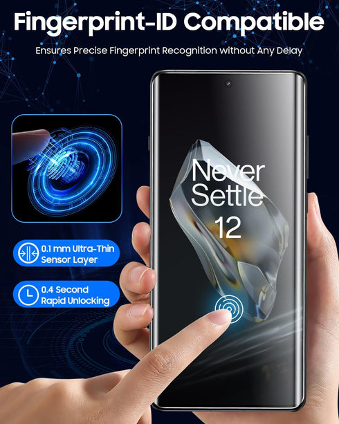 DfizEoy 12, -3 Pack, 9H 9H Screen Protector for OnePlus Tempered Glass Hardness/Invisible Coverage / Anti-Sratch/Easy