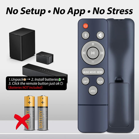 WDZP KY-8000 KY-2023, ky2020D New Soundbar Remote Control Replacement for Assistrust HoYLluDLL Sound bar