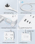 TROND 360 1.5FT 3 2 Rotating Plug Outlet Extender, Short Extension Cord, AC Electrical Extendable Outlet with USB C