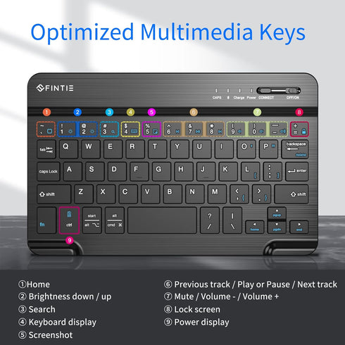 Fintie 7-Inch Ultrathin Wireless Bluetooth Keyboard for iPad, Samsung Tablet, iPhone Smartphone, iOS, Android Tablets