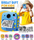 Kids Camera Instant Print, 1080P Digital Camera with Silicone Cover, Portable Travel Toy for Age 3-8, Blue