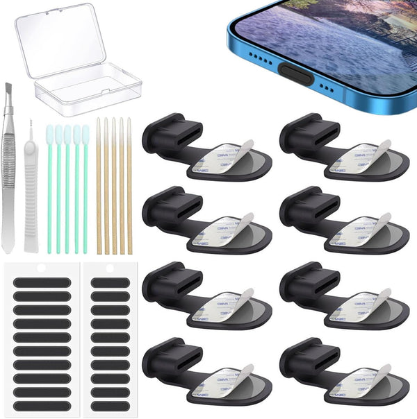 8PCS USB Type C Anti Dust Plugs Cover, C-Type Port Dust Plug, USB C Dust Cover, Anti-Lost Protectors for iPhone 15 Plus