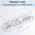 Tatuo 4 Pcs Cable Organizer Box with Wire Ties, Plastic Cord Storage Box with Lid for Home Office Desk Organizers and