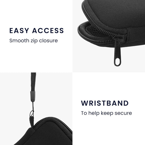 kwmobile Neoprene Case for in-Ear Headphones, 2.3 x 3.5 inches (Black)