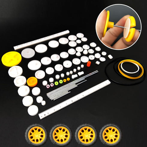 6 Set 3V -12V 25000 86Pcs 9V DC Motors Kit, Mini Electric Hobby Motor RPM Strong Magnetic with Plastic Gears, Battery