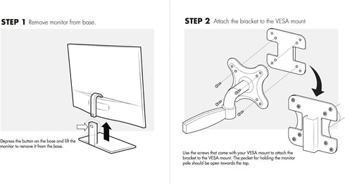 HumanCentric VESA Mount Adapter Bracket for AOC i2367Fh/Fm/F, i2757Fh/Fm, i2067f, i2267Fw/Fwh