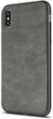 SALAWAT Slim Shock Proof Phone Case for iPhone Xs, Lightweight Premium PU Leather TPU Bumper Protection (Gray)