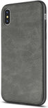 SALAWAT Slim Shock Proof Phone Case for iPhone Xs, Lightweight Premium PU Leather TPU Bumper Protection (Gray)