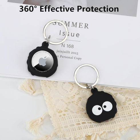 Soft Silicone Case Cover for Airtag, Compatible with Apple Air Tag Holder Keychain for Keys
