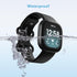2 Pack Waterproof Bands Compatible with Fitbit Versa 3 / Fitbit Versa 4 / Fitbit Sense/Sense 2 Bands, Classic Soft Sports Replacement Wristbands for Women Men (Small 5.5''-7.1'', black/black)