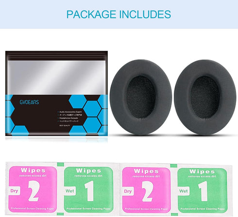 GVOEARS Cooling Gel Ear Pads for Sony MDR 7506, V6, V7, CD900ST - Noise-Isolating Memory Foam & Premium Leather (Black)