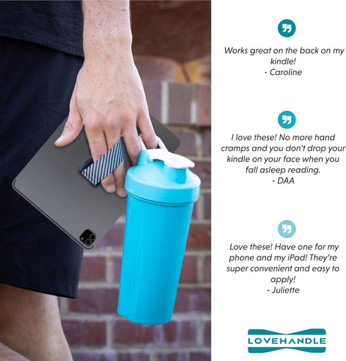 LOVEHANDLE Tablet/XL Grip for Most Tablets and Large Smartphones - Black Elastic Strap with Grey Base (LHT-01-Grey)