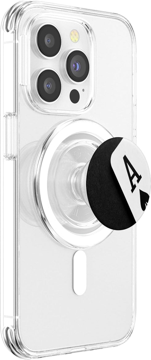 Poker PopSockets MagSafe PopGrip for iPhone - Gambling Ace of Spades Card Casino Black