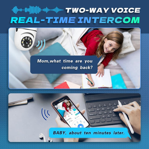MCJ 2K / 3MP Light Bulb Security Camera - 5G & 2.4G WiFi Wireless Indoor Outdoor 360 Camera with Color Night Vision